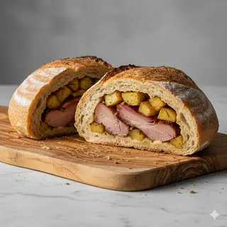 Pane farcito casareccio lievito madre porchetta e patate 700 g