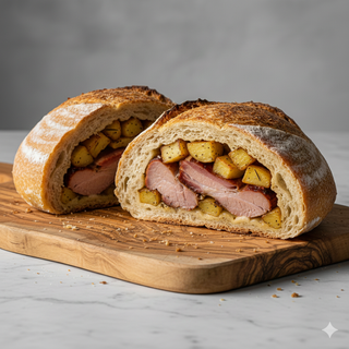 Pane farcito casareccio lievito madre porchetta e patate 700 g