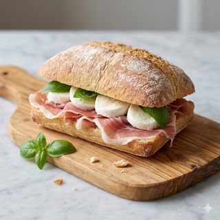 Panino 150 g crudo Parma e bocconcino