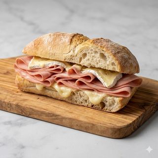 Panino con mortadella e brie
