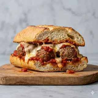 Panino con polpette al sugo