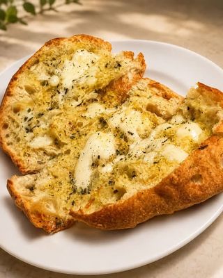 Pão de Alho com Queijo e Orégãos