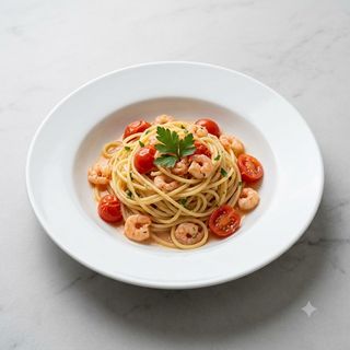 Pasta pomodorini e gamberetti