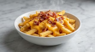Patatine con cheddar e bacon