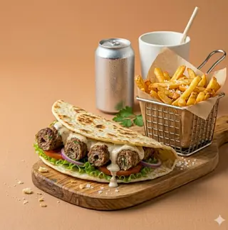 Piadina seekh kebab + patatine + bibita