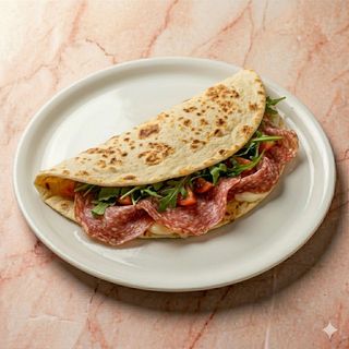 Piadina con salame ungherese
