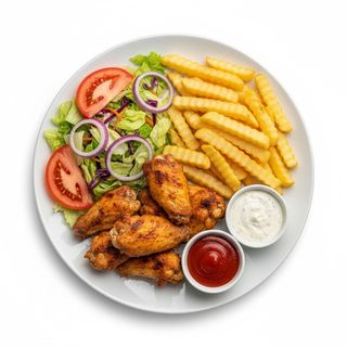 Piatto con alette di pollo