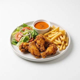 Piatto con alette di pollo