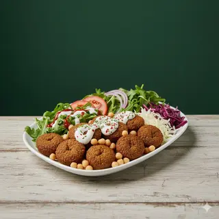 Piatto falafel e verdure