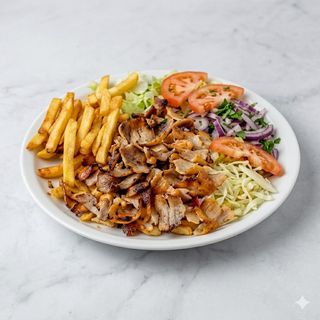Piatto kebap e patatine