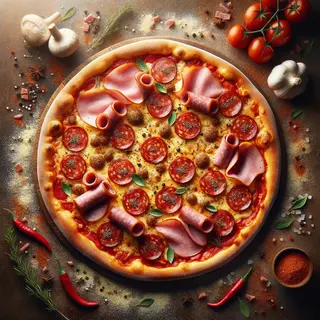 Pizza sa šunkom i kulenom 400g