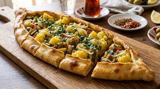 Pide con verdure e patate