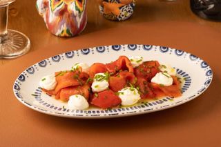 Pimentos Marinados com Queijo Labneh
