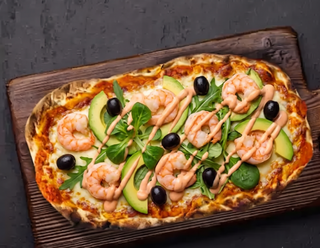 Pizza Especial de Gamberi e Abacate