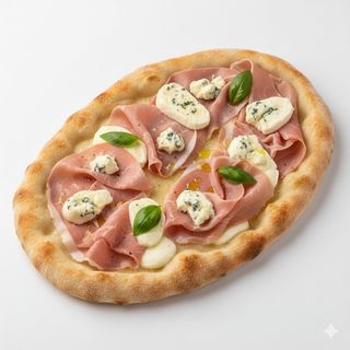 Pinza prosciutto cotto, mozzarella, gorgonzola