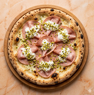 Pistacchio, stracciatella e mortadella