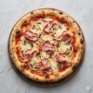 Pizza cotto e funghi