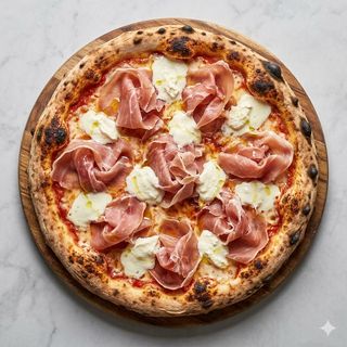 Pizza crudo e mascarpone