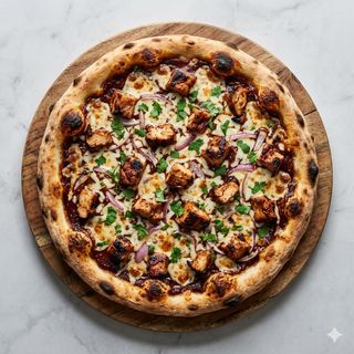 Pizza grilled bbq chicken
