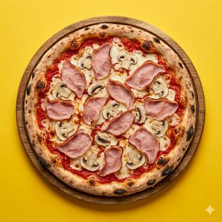 Pizza prosciutto e funghi