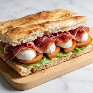 Pizza bianca prosciutto crudo e mozzarella