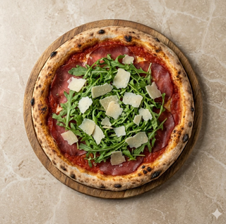 Pizza bresaola rucola e parmigiano senza glutine