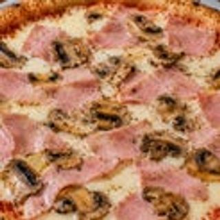 Pizza con cotto e funghi