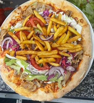 Kebab pizza