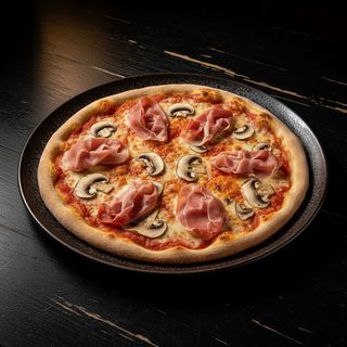 Pizza sottile Bon prosciutto e funghi