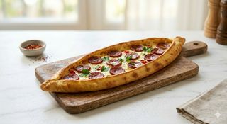 Pide con salsiccia