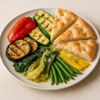 Plateau di verdure miste e focaccia