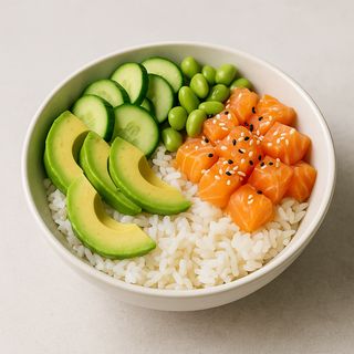 Poke riso, salmone, avocado