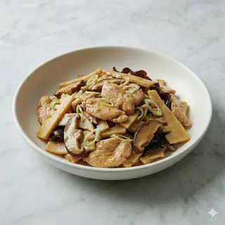 Pollo bamboo e funghi