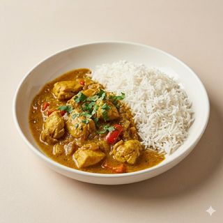 Pollo al curry con riso basmati