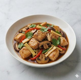 37 Pollo con funghi e bambù