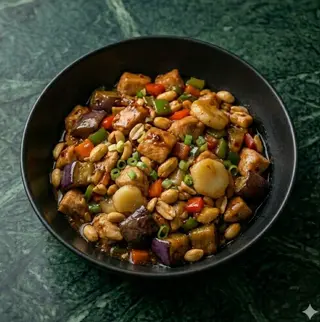 Pollo con melanzane