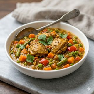 Pollo con verdure miste