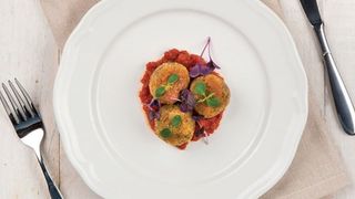 Polpette di tonno alla pizzaiola su salsa all'arrabbiata 4 pezzi