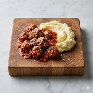 Polpettine al sugo con purè