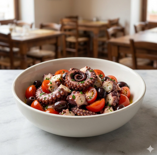 Polpo con pomodorini e olive