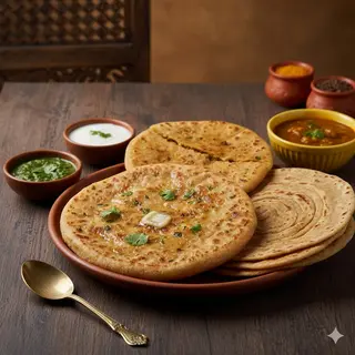 Pratha semplice o aloo o gobhi o piaaz