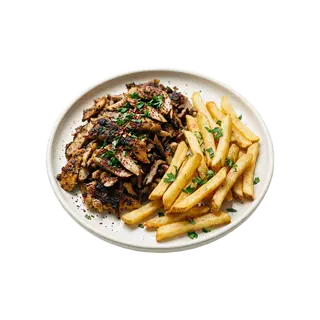 Prato de Kebab E Batatas Fritas