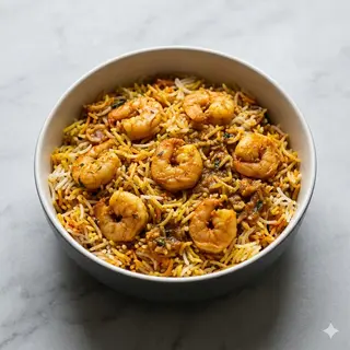 Prawn biryani