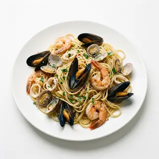 Primo + padella di mare a centro tavola