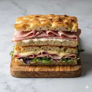 Prosciutto cotto, maionese, scamorza, insalata