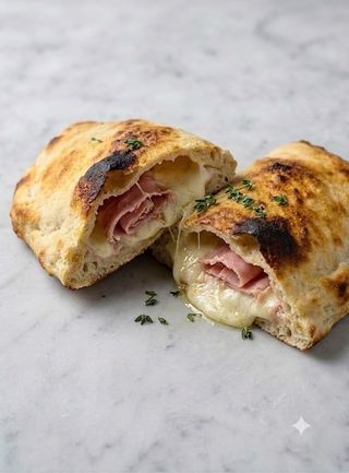 Prosciutto cotto, 4 formaggi e mozzarella