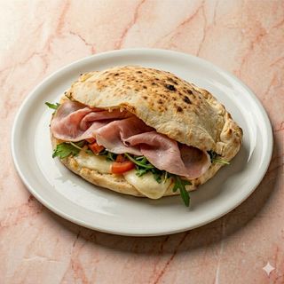 Puccia con prosciutto cotto