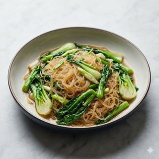 Spaghetti di soia saltato con verdure
