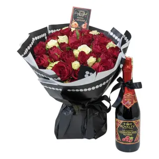 Red Bouquet With a non alcoholic drink