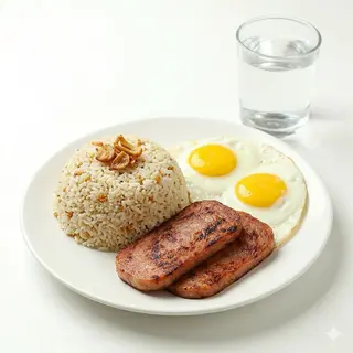 Riso + spam + uova + acqua